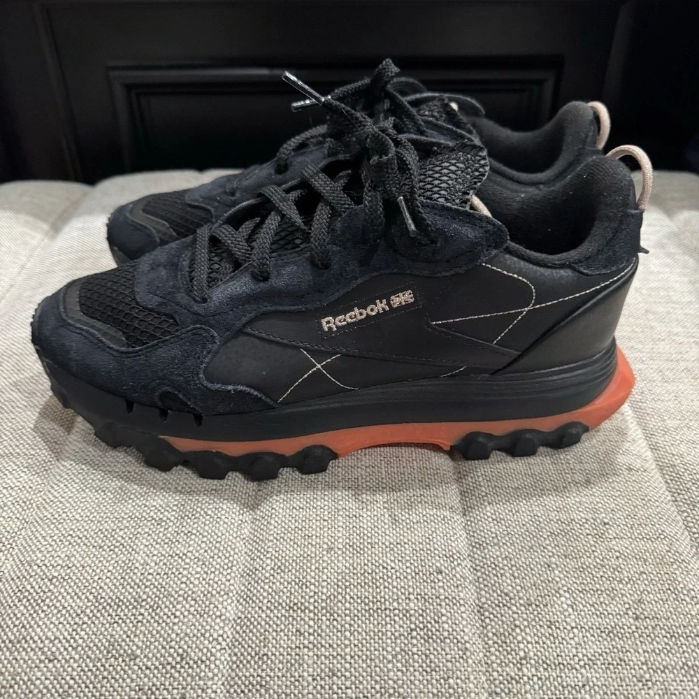 Cardi B x Reebok Classic Leather Core Black Fiery Orange Shoe Sneaker GY5925 9.5